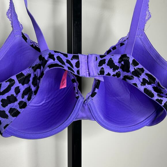 Fruit of the Loom Bra-40C- purple underwire cheetah print lightly‎ padded - Picture 4 of 5